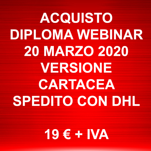 Acquista Diploma cartaceo Webinar <br/>da 19€